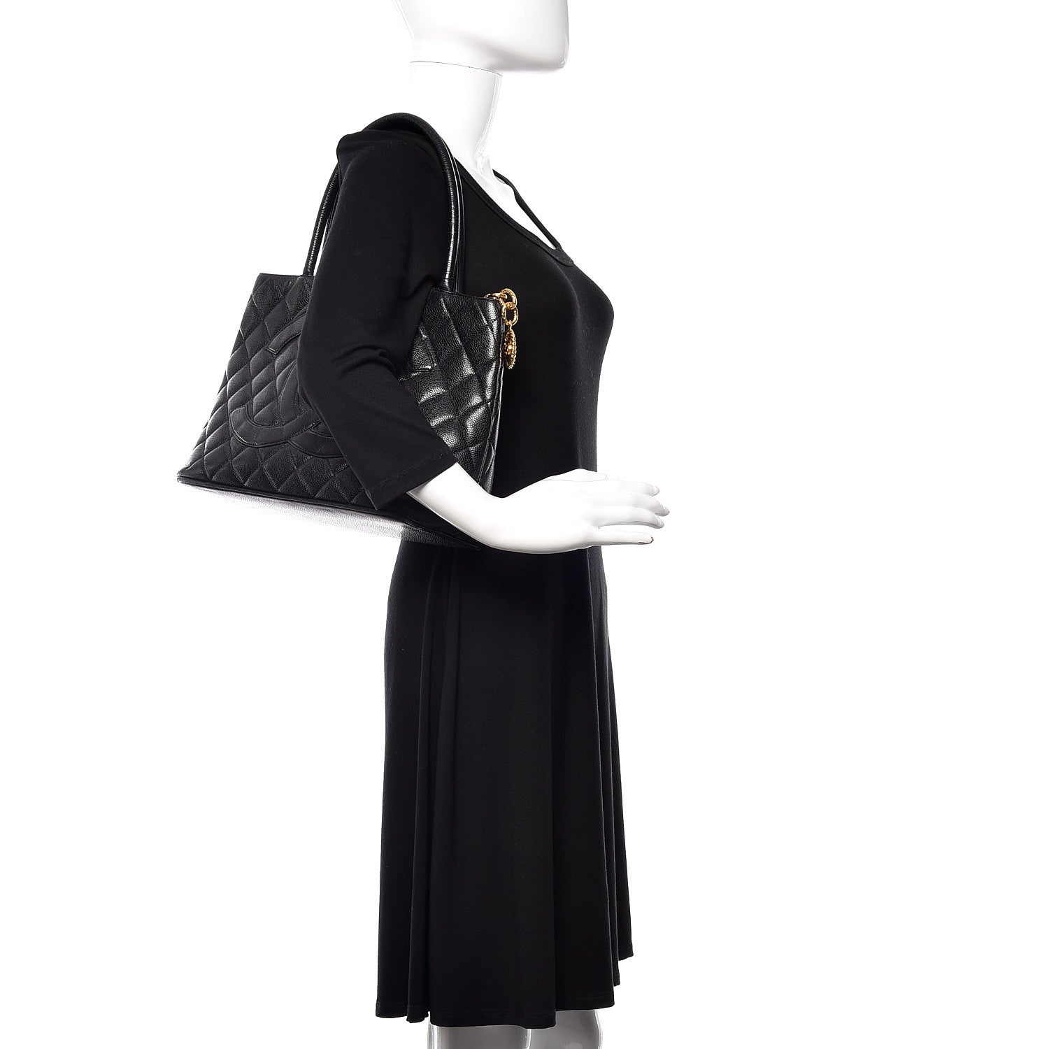Chanel Caviar Quilted Medallion Tote Black 2 of 25