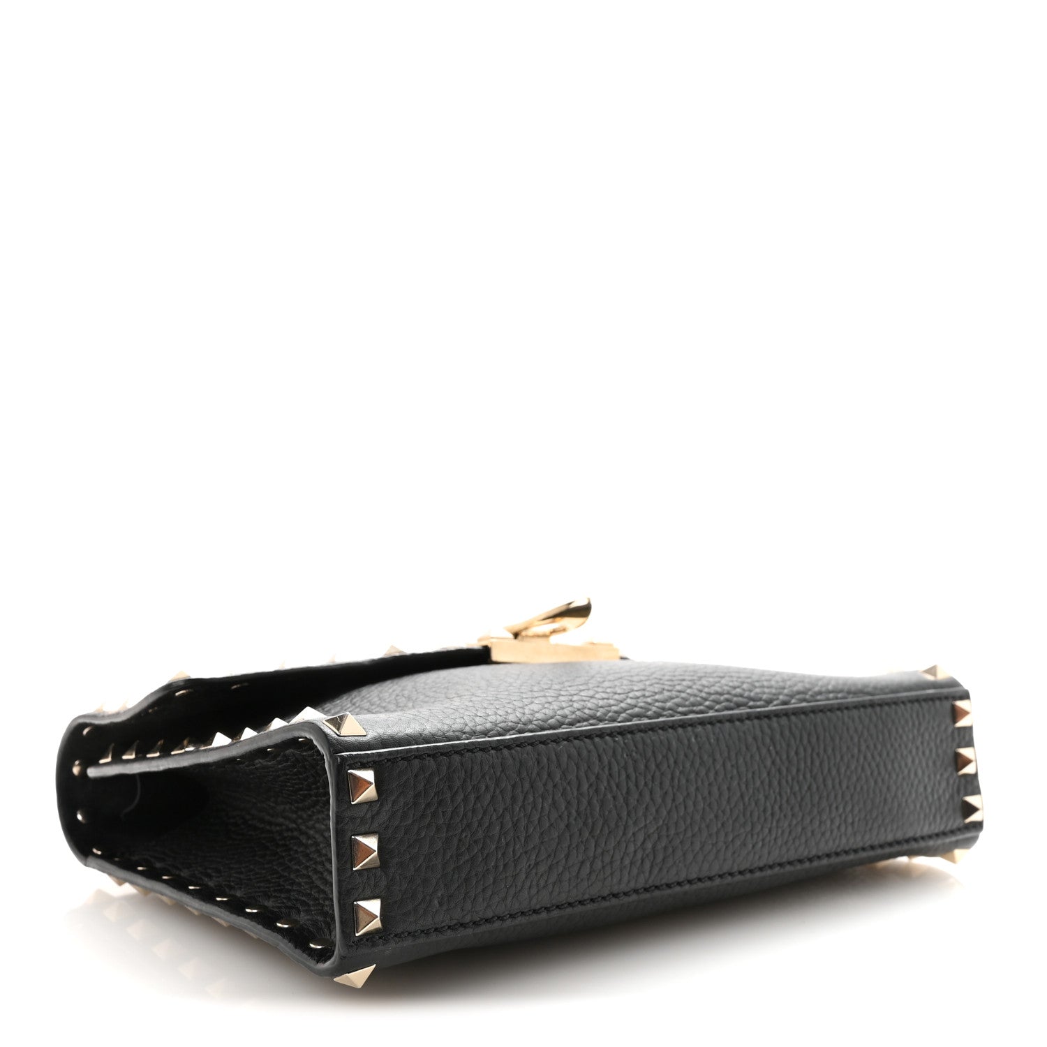 Valentino Garavani Pebbled Calfskin Medium Rockstud Flip Lock