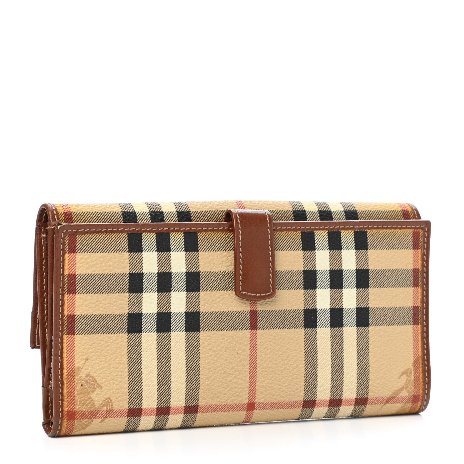 Burberry Haymarket Check Continental Wallet Brown 3 of 8