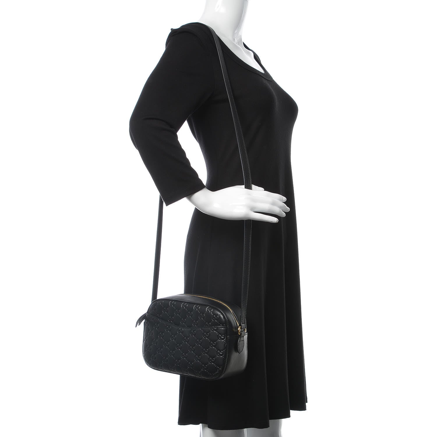 Gucci Guccissima Signature Small Camera Bag Black 2 of 8