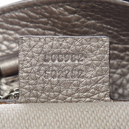 Gucci Metallic Pebbled Calfskin Medium Soho Chain Shoulder Bag Golden Beige 9 of 11