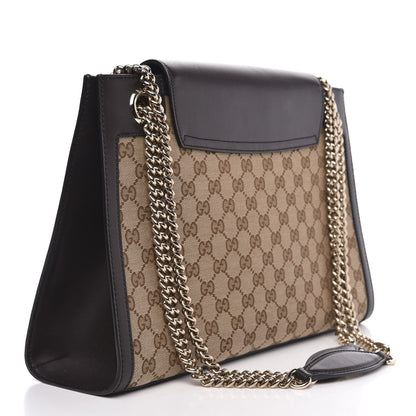 Gucci Monogram Margaux Calfskin Large Emily Chain Shoulder Bag Beige Ebony Cocoa 3 of 15