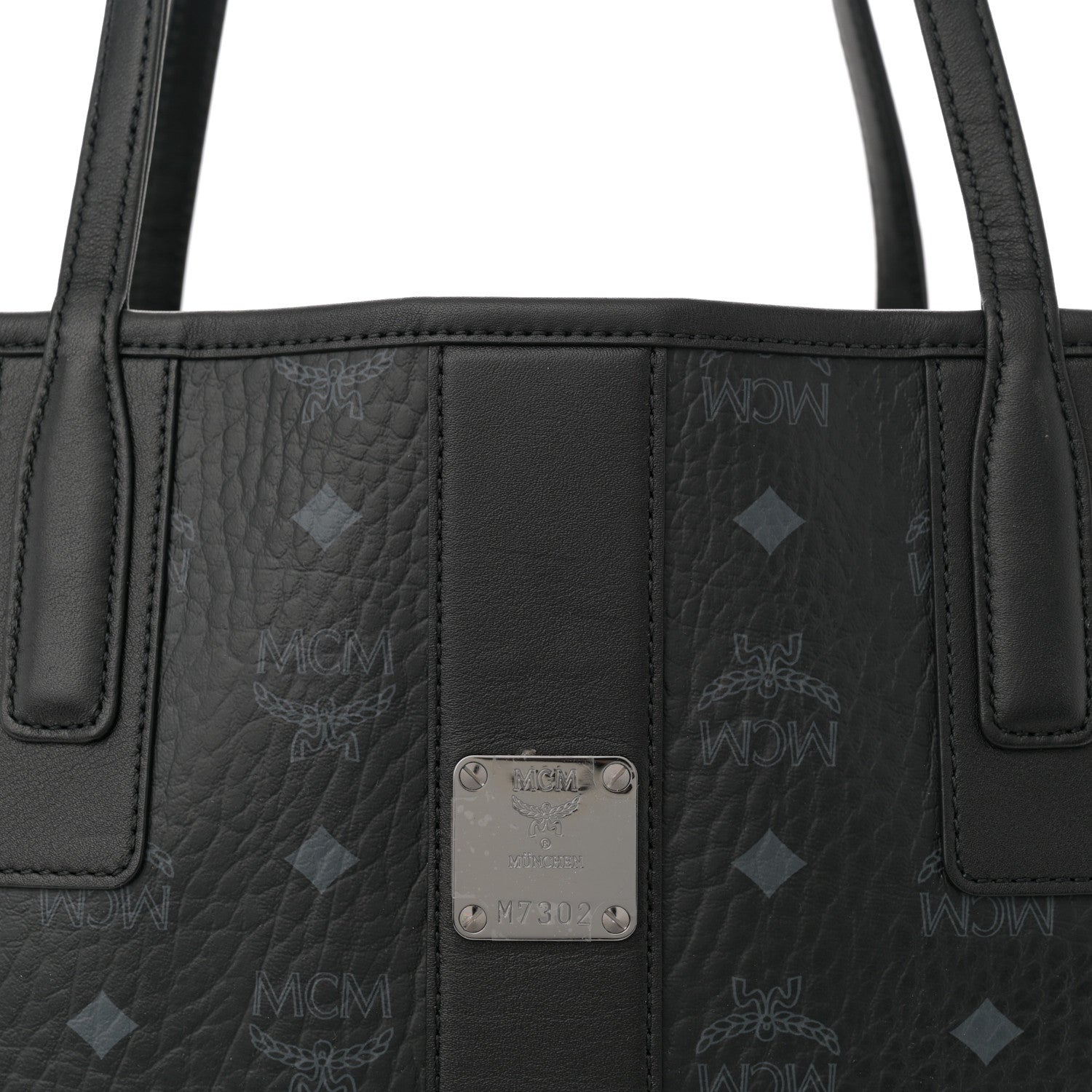 MCM Visetos Medium Liz Reversible Shopper Tote Black 8 of 12
