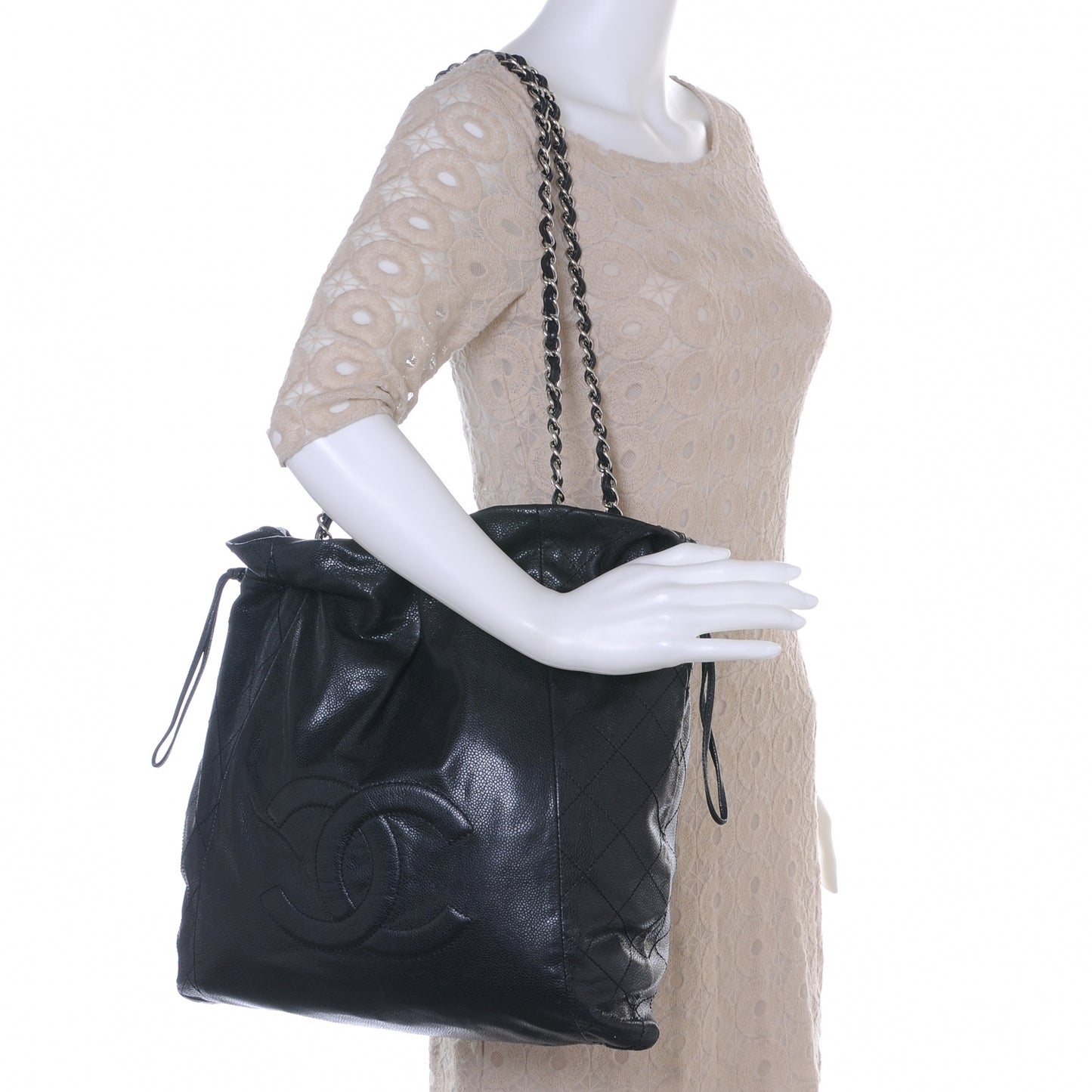 Caviar 31 Drawstring Tote Black