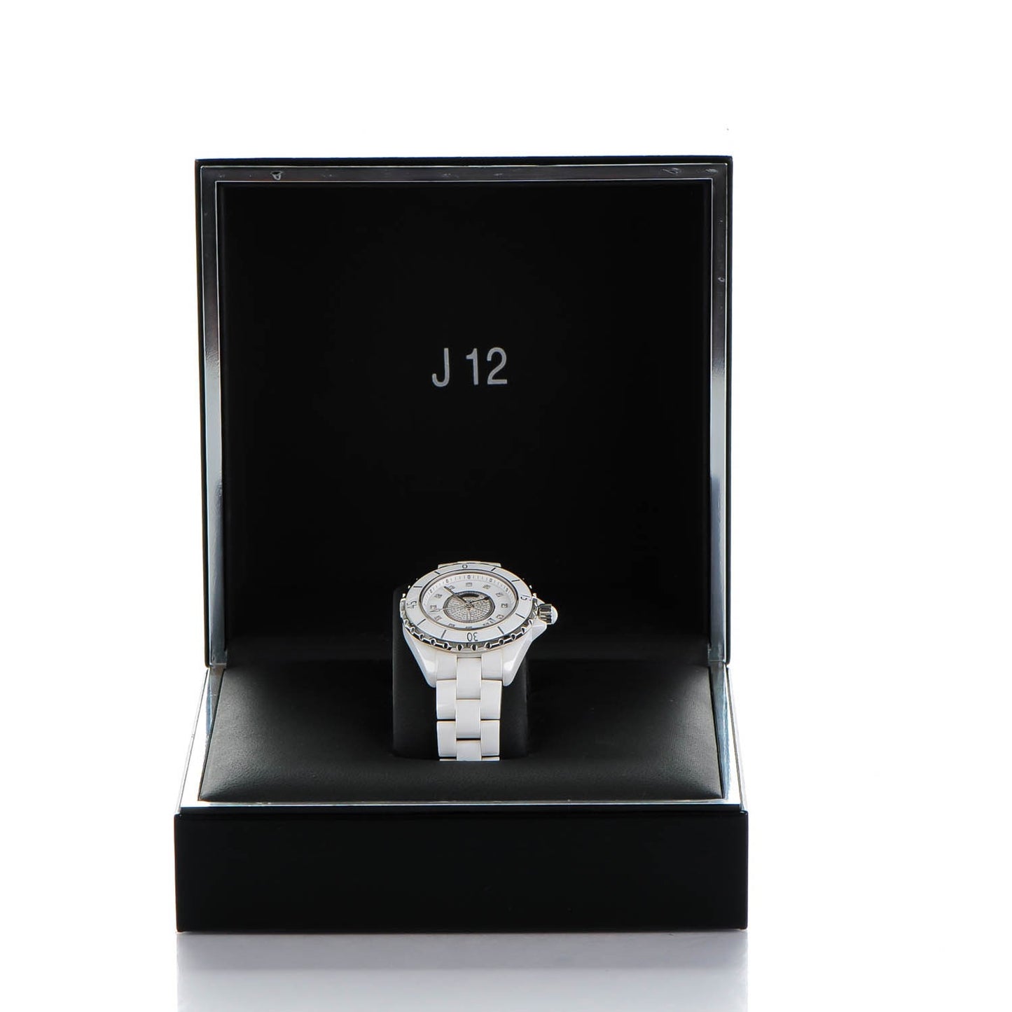 Stainless Steel Ceramic Diamond Dial 33mm J12 Quartz Watch White