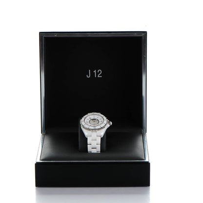 Chanel Stainless Steel Ceramic Diamond Dial 33mm J12 Quartz Watch White 7 of 7
