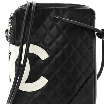 Chanel Calfskin Quilted Medium Cambon Messenger Black White 8 of 11