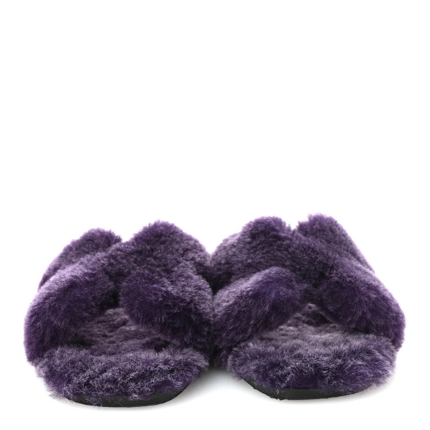 Hermes Woolskin Oran Sandals 36.5 Violet Fonce 3 of 8