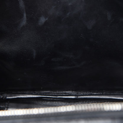 Saint Laurent Calfskin Crocodile Embossed Monogram Lunch Box Bag Black 9 of 15