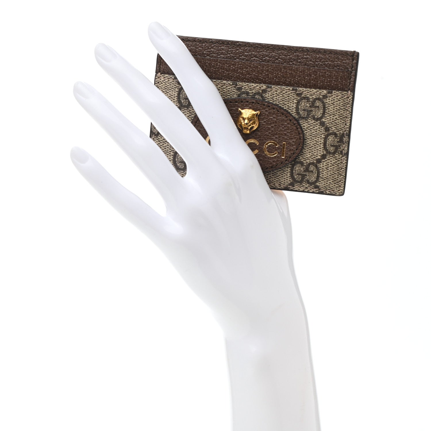 Gucci GG Supreme Monogram Neo Vintage Card Holder Beige Crop New Acero 2 of 5