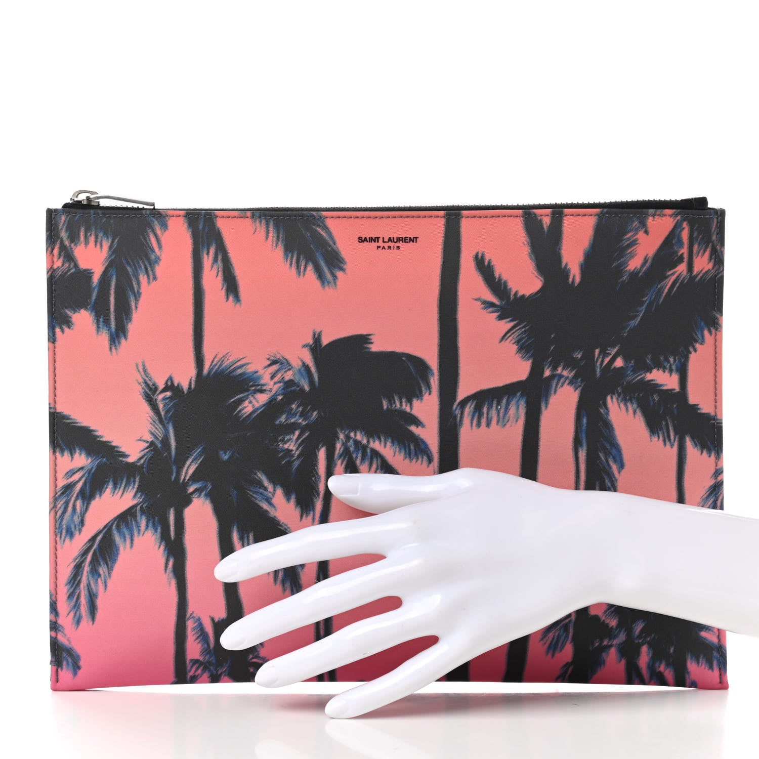Saint Laurent Calfskin Palm Tree Print Zipped Tablet Holder 2 of 7