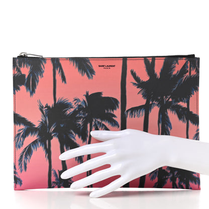 Saint Laurent Calfskin Palm Tree Print Zipped Tablet Holder 2 of 7