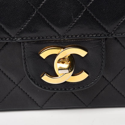 Chanel Lambskin Quilted Medium Double Flap Bijoux Chain Black 17 of 19