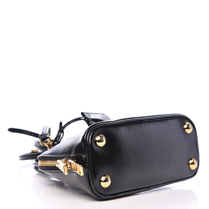 Prada Saffiano Vernice Mini Promenade Tote Black 4 of 9