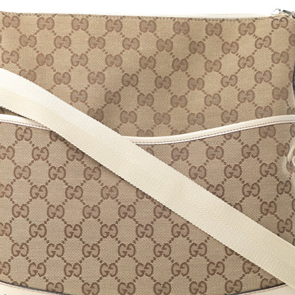 Gucci Monogram Calfskin Perforated Medium Flat Messenger Bag Off White 8 of 11
