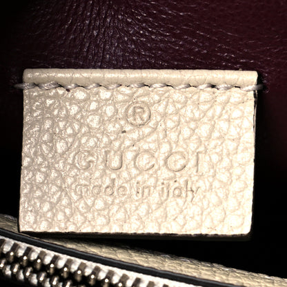 Gucci Grainy Calfskin Small Zumi Top Handle Bag Mystic White 10 of 11