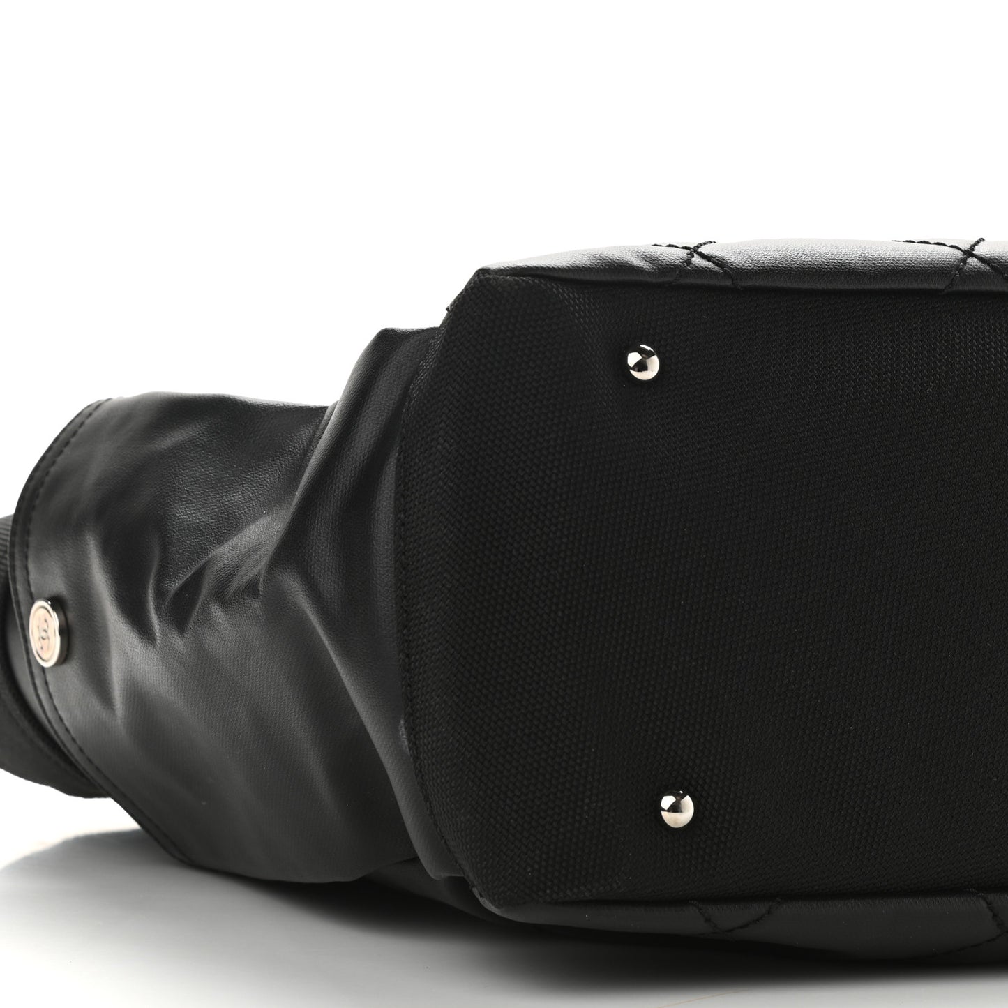 Coated Canvas Quilted Large Paris Biarritz Tote Black