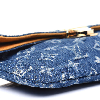 Louis Vuitton Monogram Denim Pochette Plat Clutch Blue 11 of 13