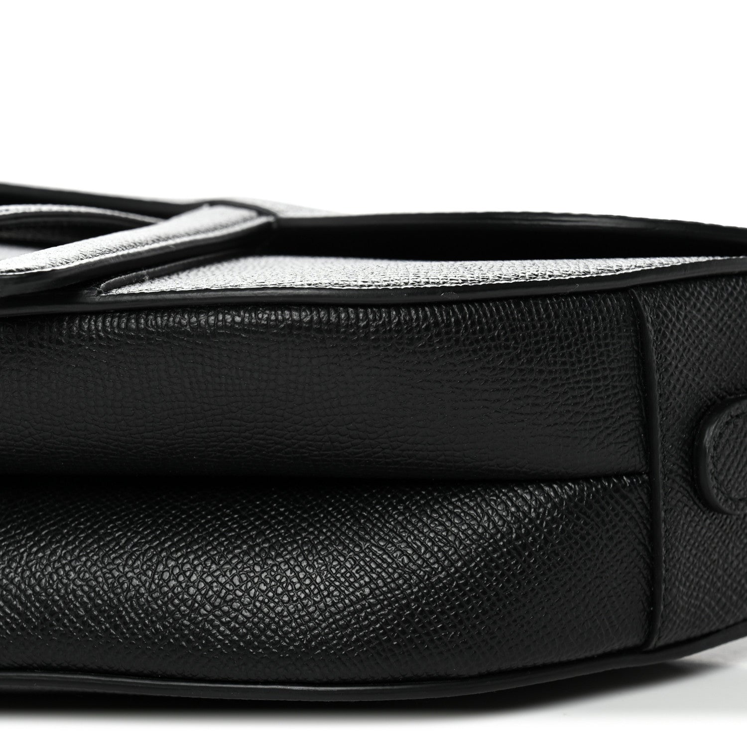 Christian Dior Grained Calfskin Saddle Bag With Strap Black 10 of 10