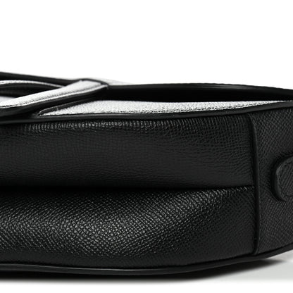 Christian Dior Grained Calfskin Saddle Bag With Strap Black 10 of 10
