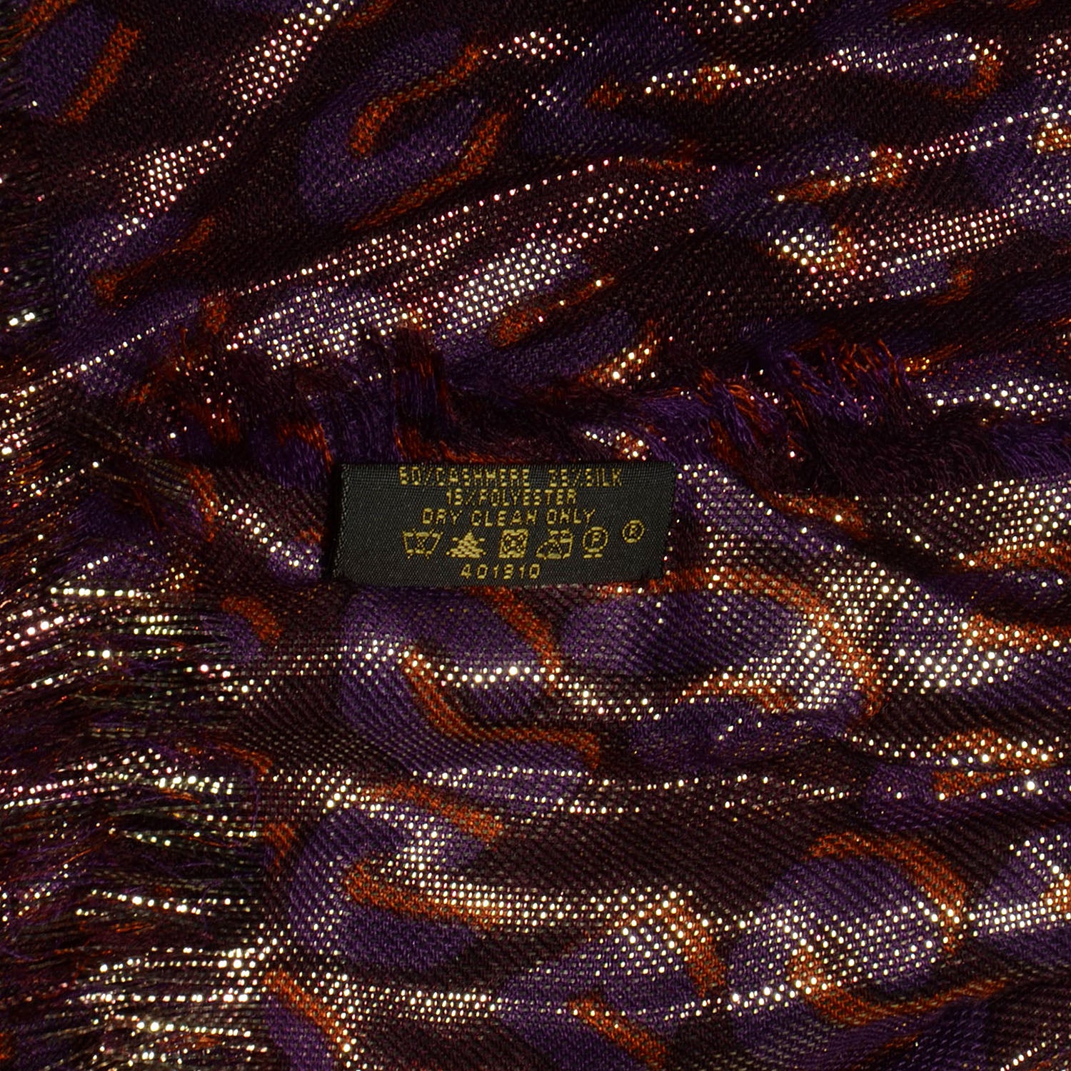 Louis Vuitton Cashmere Silk Leopard Etole Stole Disco Prune 7 of 7
