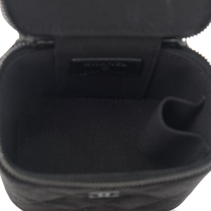 Chanel Velvet Quilted Mini Vanity Case With Chain So Black 4 of 10