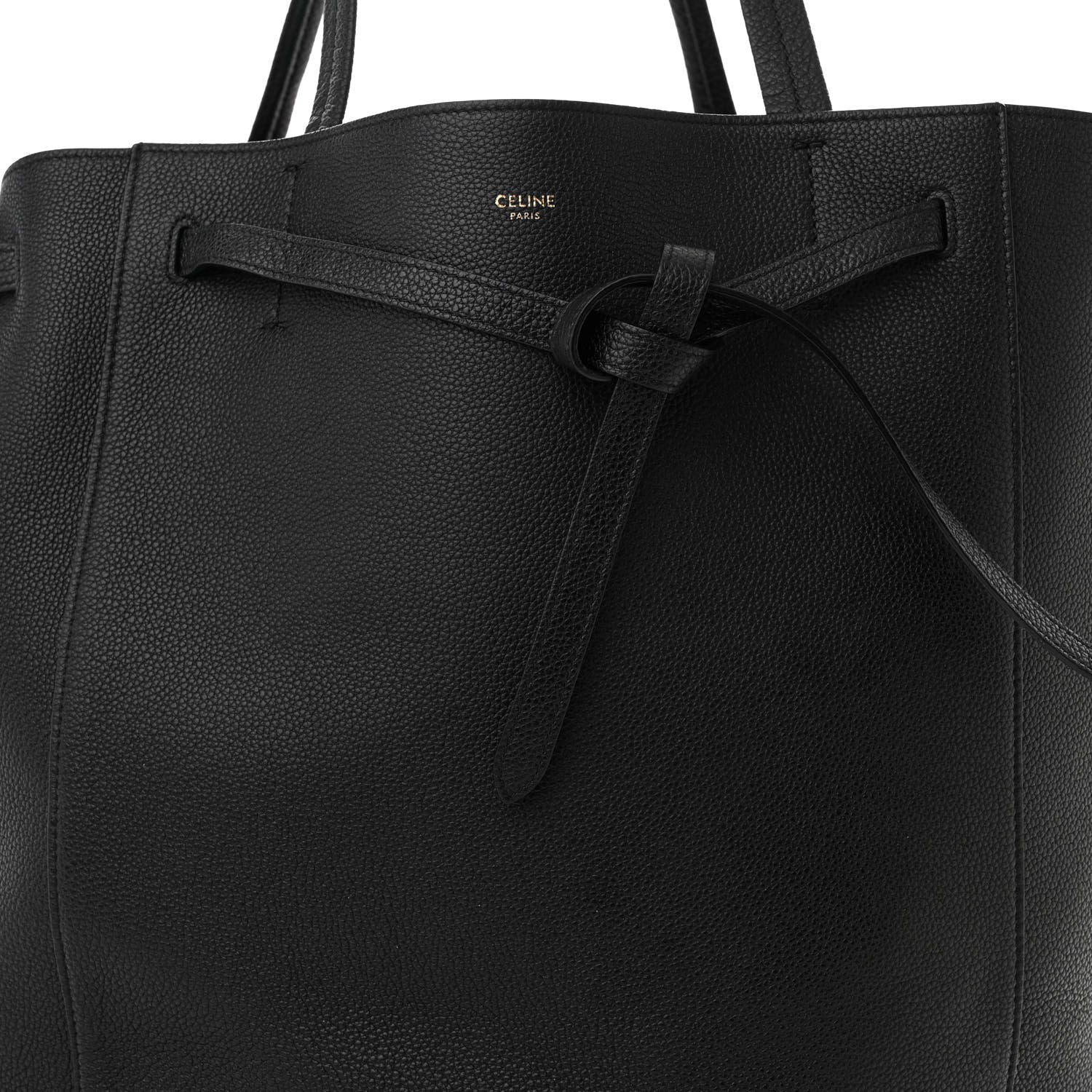 Celine Soft Grained Calfskin Medium Belt Cabas Phantom Black 8 of 10