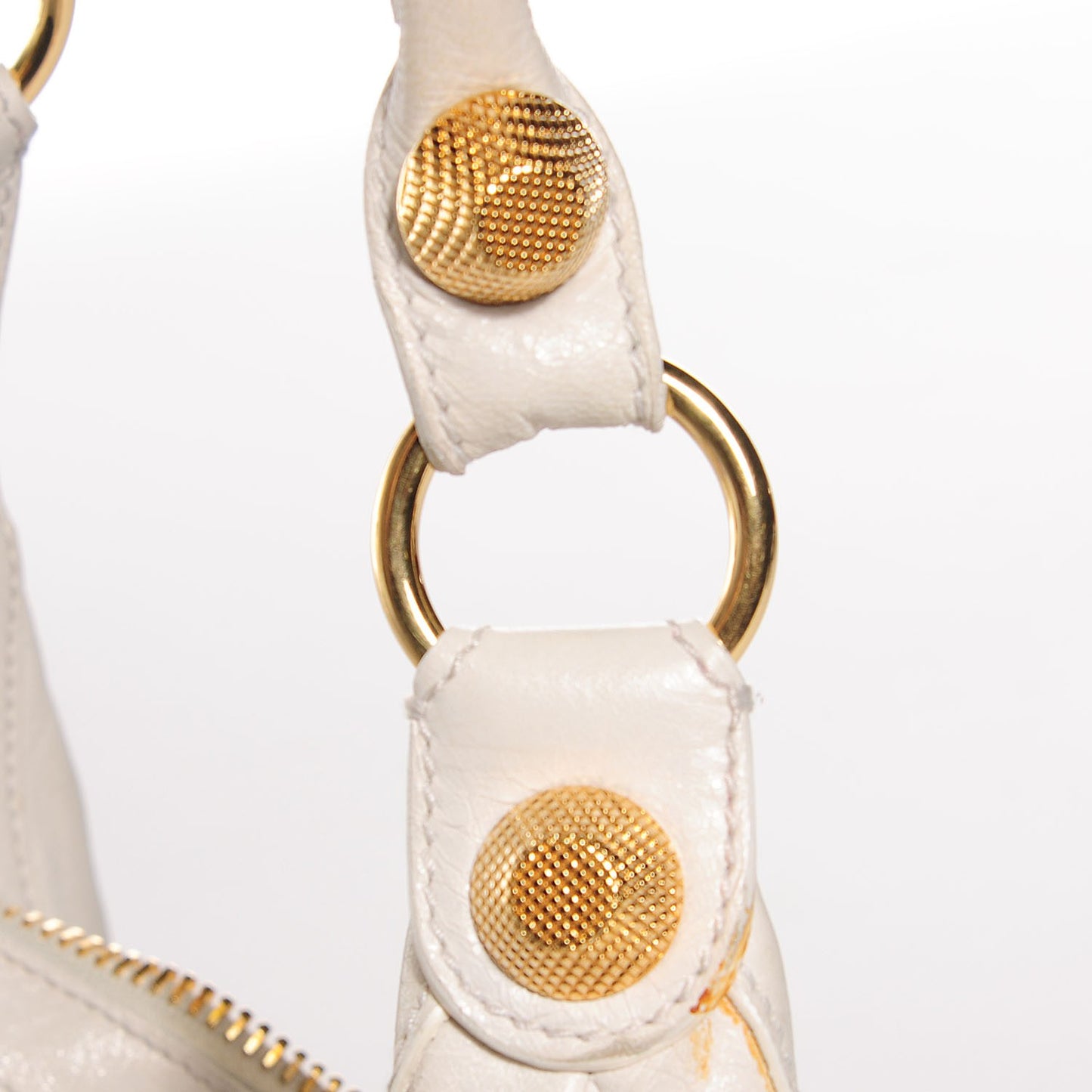 Agneau Giant 21 Gold Hardware Hobo White