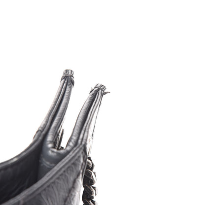 Saint Laurent Crinkled Calfskin Matelasse Monogram Niki Shopper Tote Dark Smog 7 of 10
