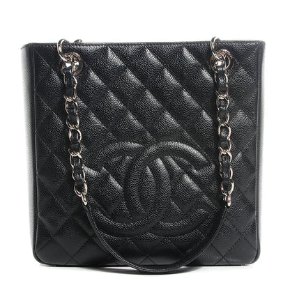 Chanel Caviar Quilted Petit Shopping Tote PST Black 1 of 8