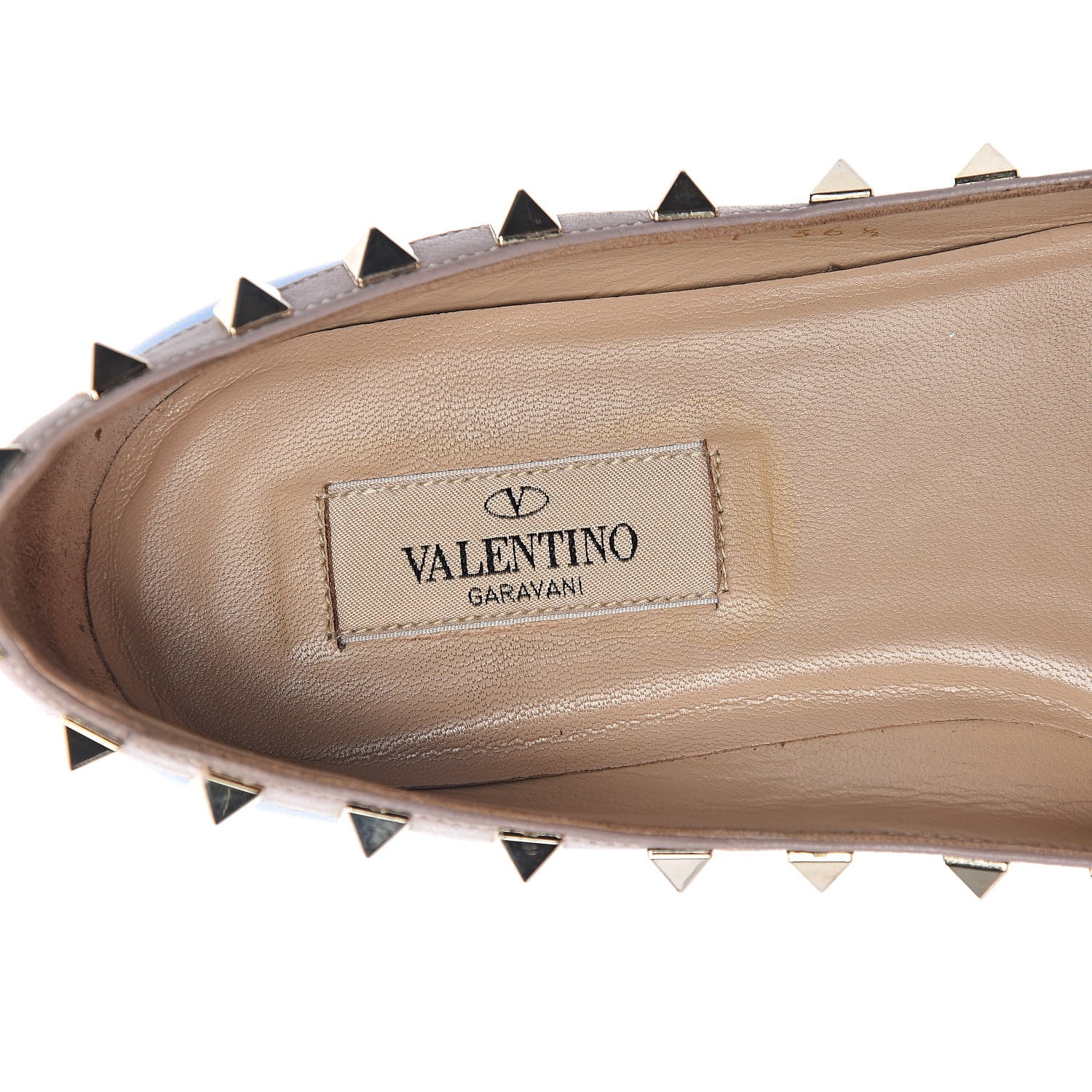 Valentino Garavani Calfskin Nappa Rockstud Ballerina Flats 36.5 Blue Fluo Poudre 9 of 13