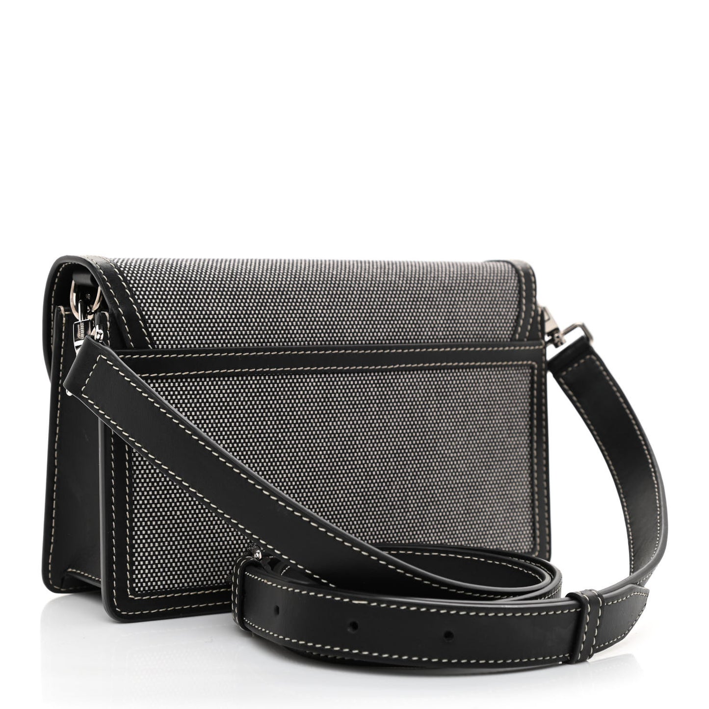 Cotton Canvas Horseferry Print Crossbody Black