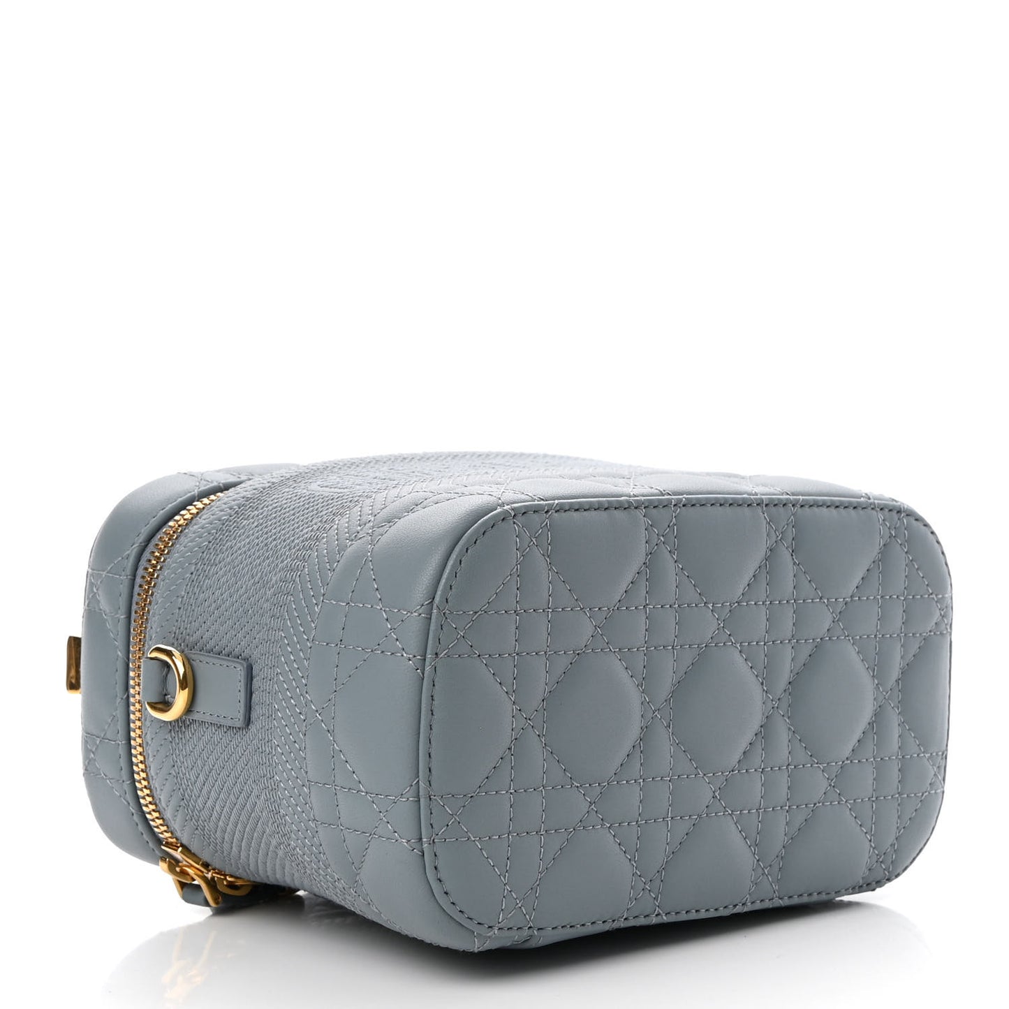 Lambskin Cannage Small Diortravel Vanity Case Cloud Blue