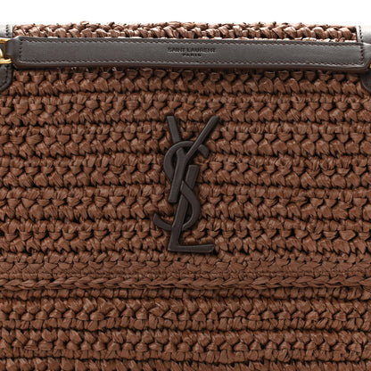Saint Laurent Raffia Calfskin Monogram Medium Niki Chain Satchel New Nut 9 of 11