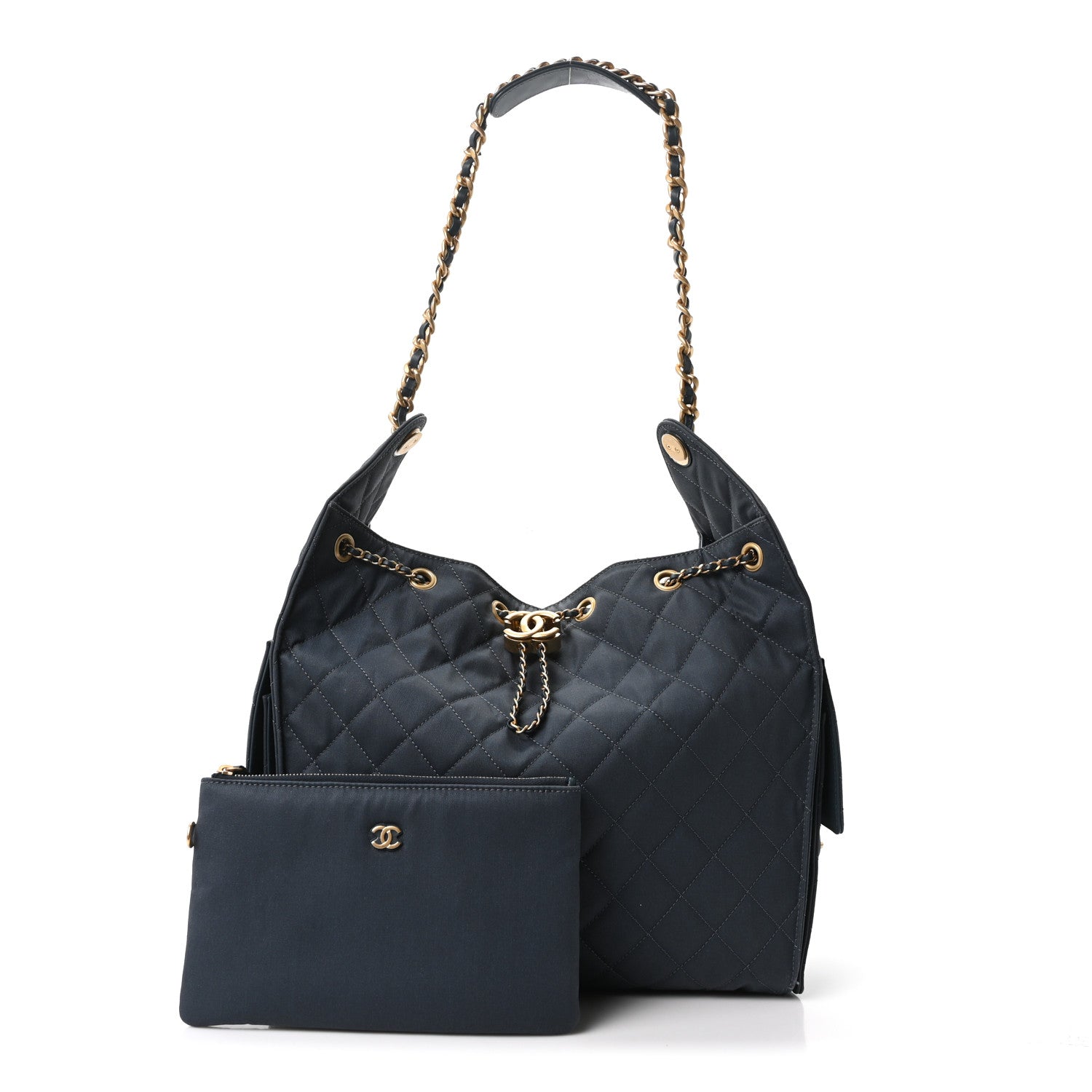 Chanel Canvas Quilted Medium Chanel 25 Handbag Dark Blue 2 of 10