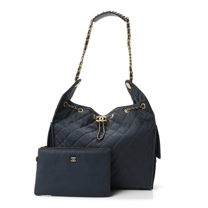 Chanel Canvas Quilted Medium Chanel 25 Handbag Dark Blue 2 of 10
