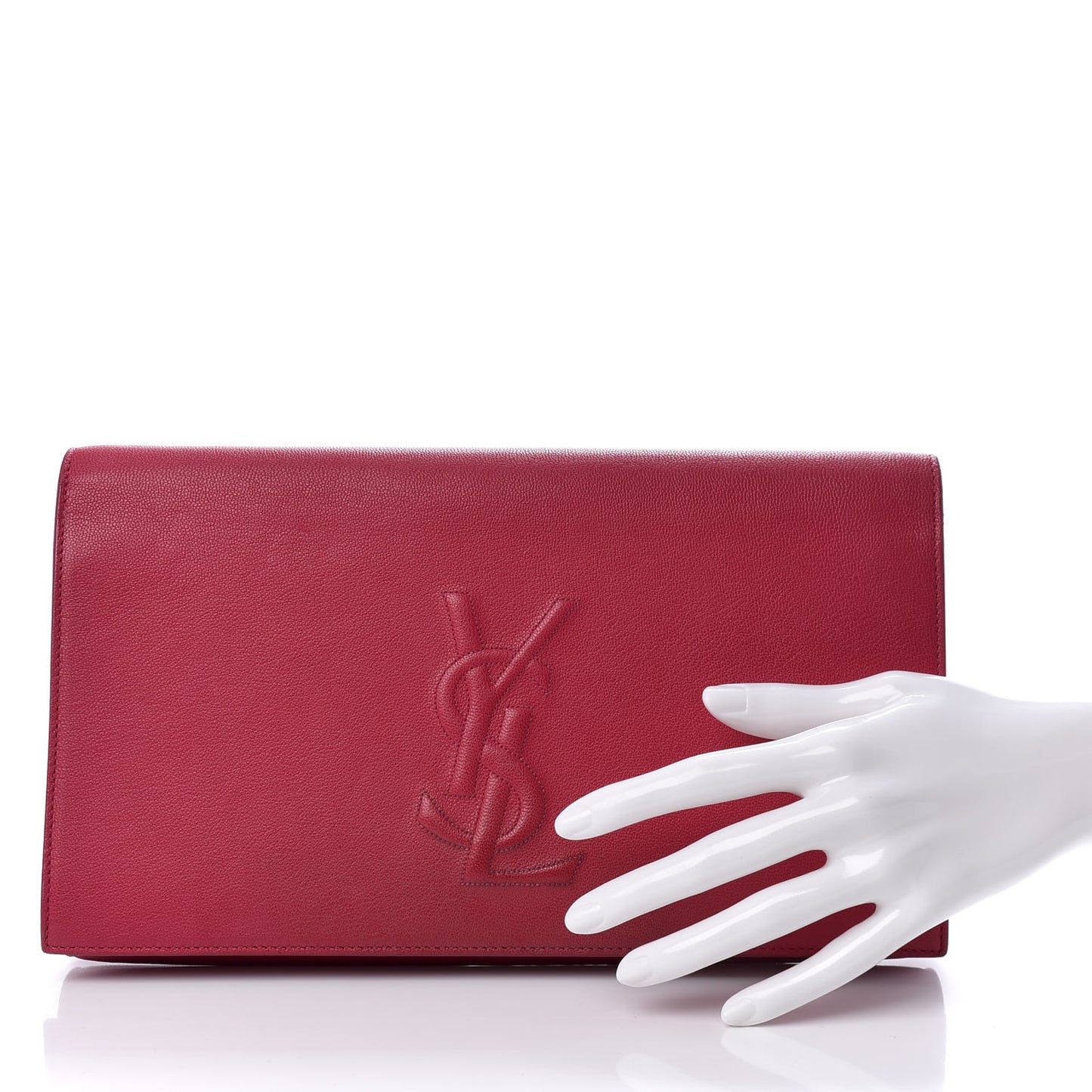 Calfskin Monogram Large Belle De Jour Clutch Red