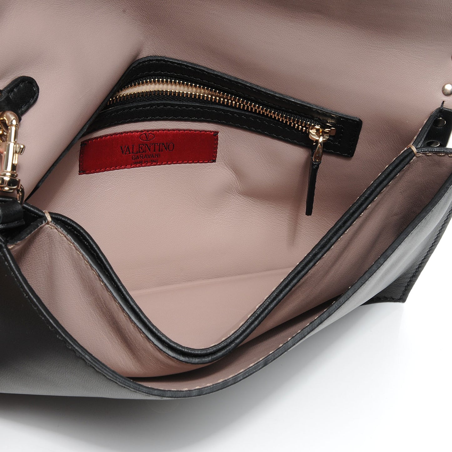 Nappa Rockstud Wristlet Clutch Black