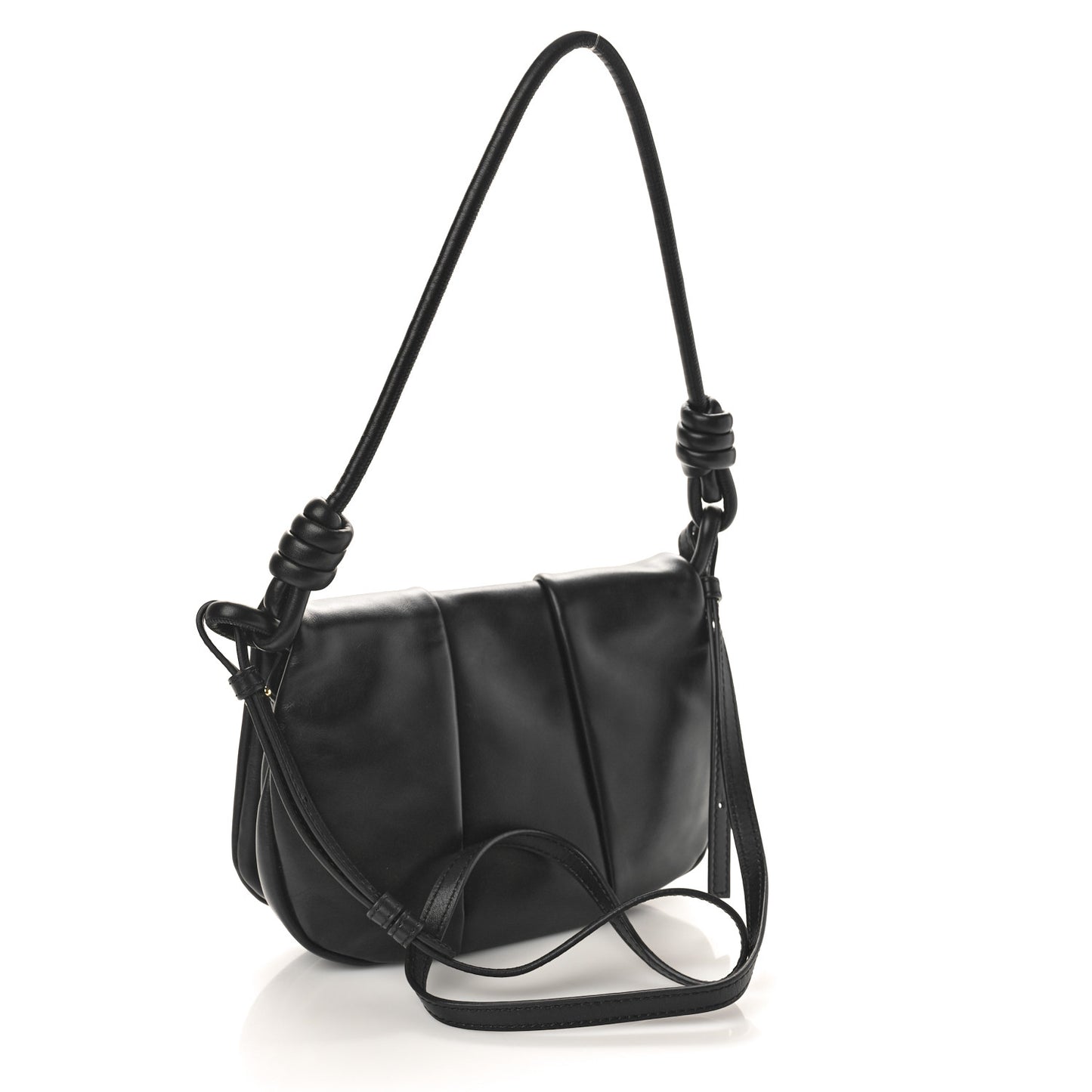 Shiny Nappa Calfskin Paseo Satchel Black