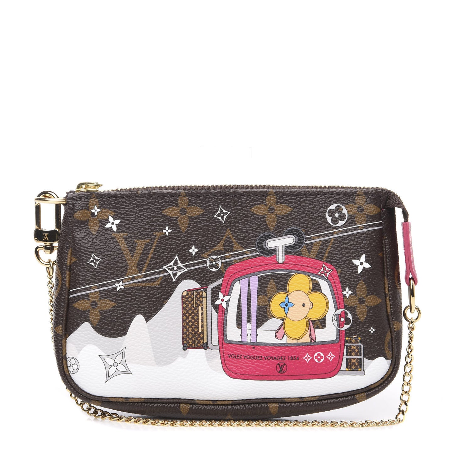 Monogram 2019 Christmas Animation Mini Courchevel Pochette Accessories Fuchsia