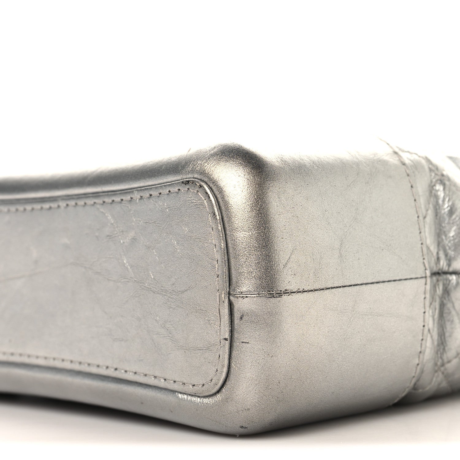 Chanel Metallic Lambskin Calfskin Quilted Medium Gabrielle Hobo Silver 10 of 10