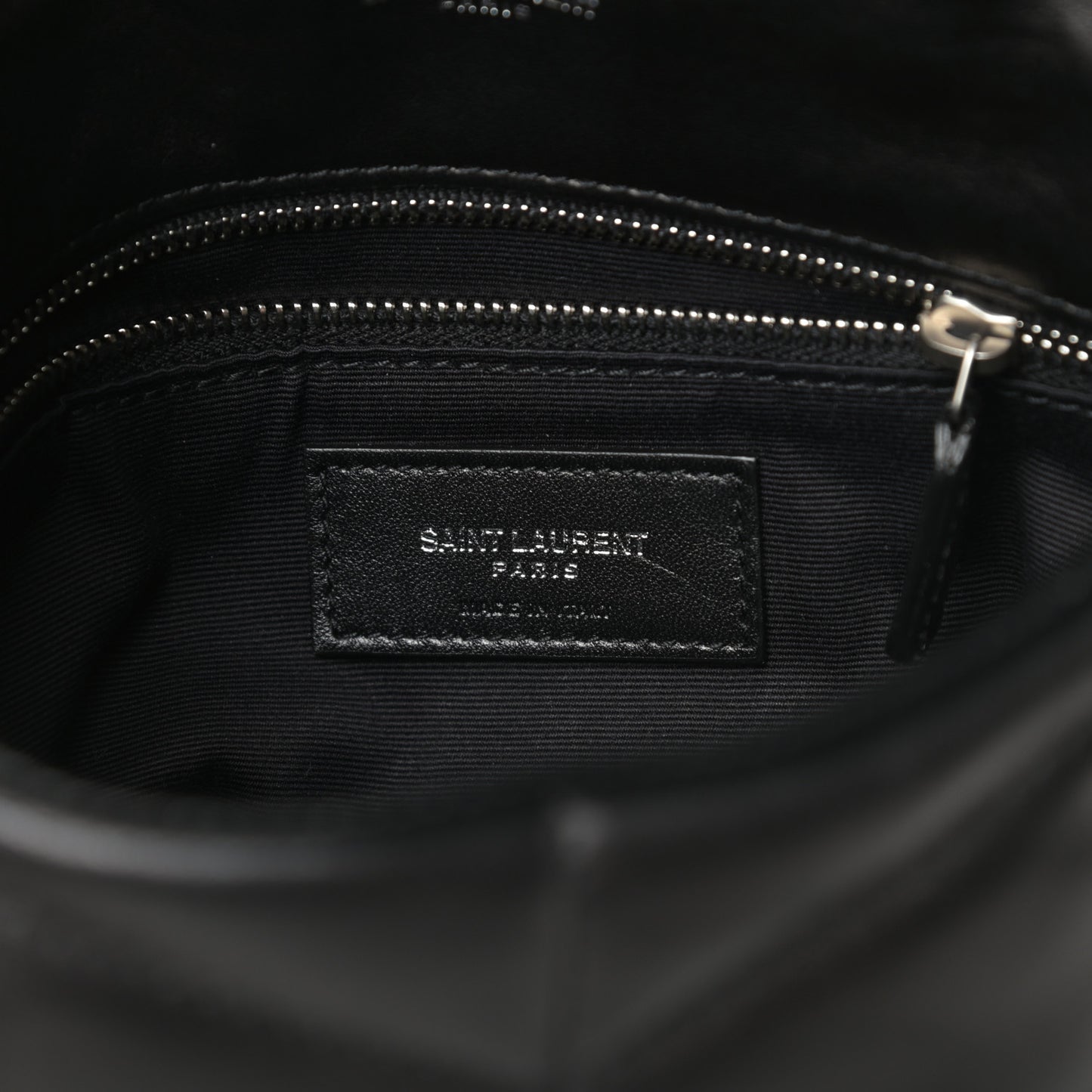 Lambskin Quilted Toy Loulou Puffer Monogram Chain Satchel Black