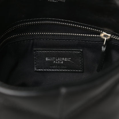 Saint Laurent Lambskin Quilted Toy Loulou Puffer Monogram Chain Satchel Black 6 of 11