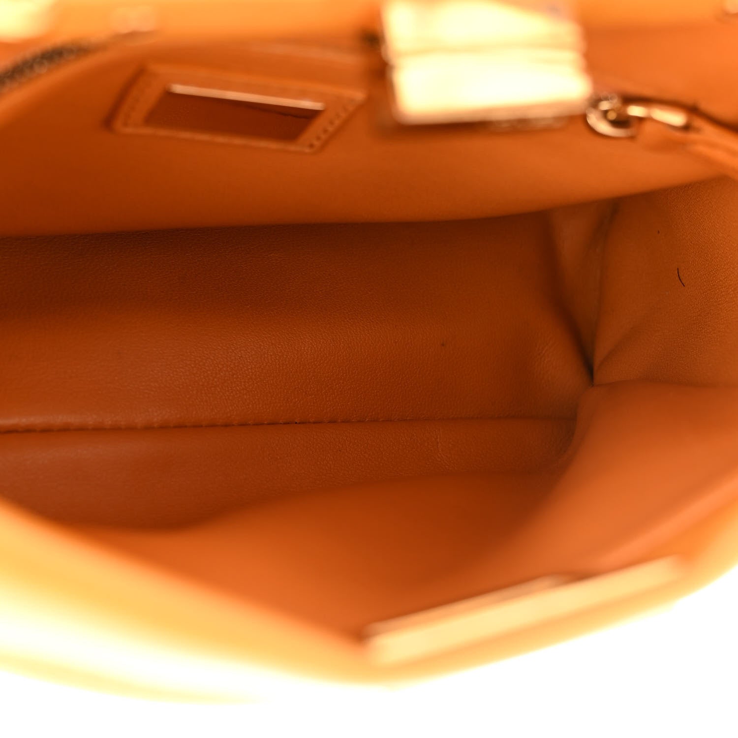 Fendi Nappa Mini Peekaboo Iconic Satchel Giallo Syrup 5 of 10