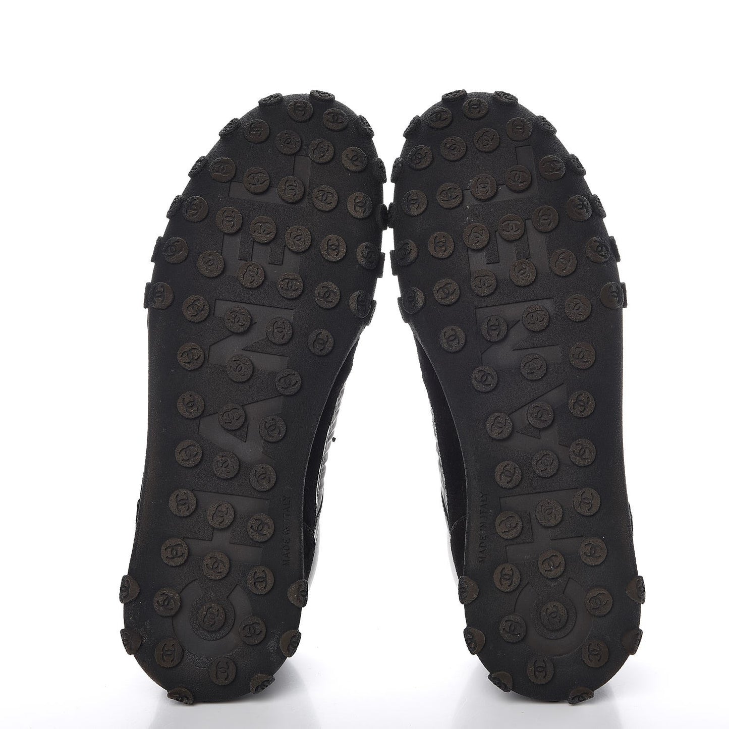 Nylon Calfskin Suede CC Sneakers 40 Grey Black White