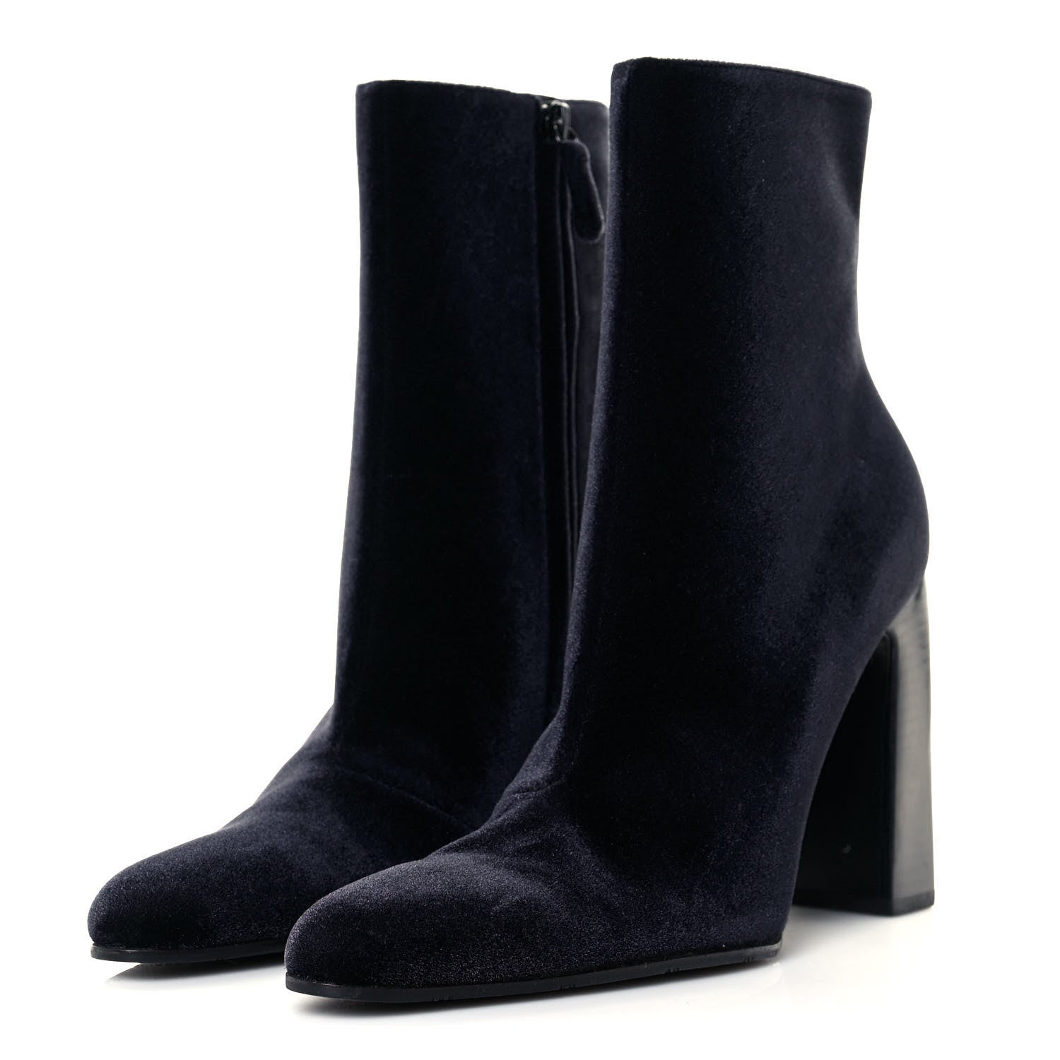 Balenciaga Smooth Velvet Ankle Boots 39 Navy 2 of 11