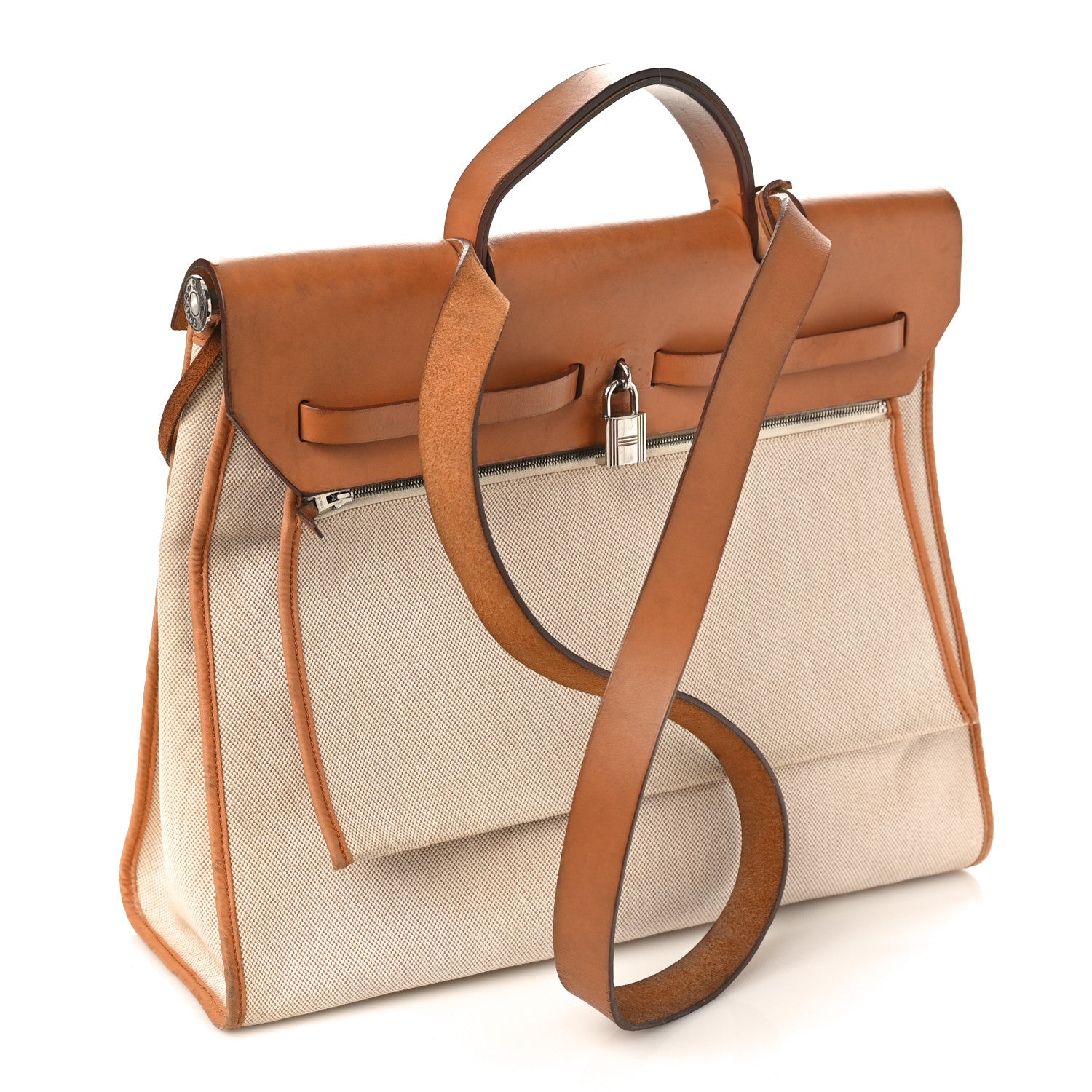 Hermes Toile Vache Hunter Herbag Zip 39 MM Beige Naturel 4 of 16