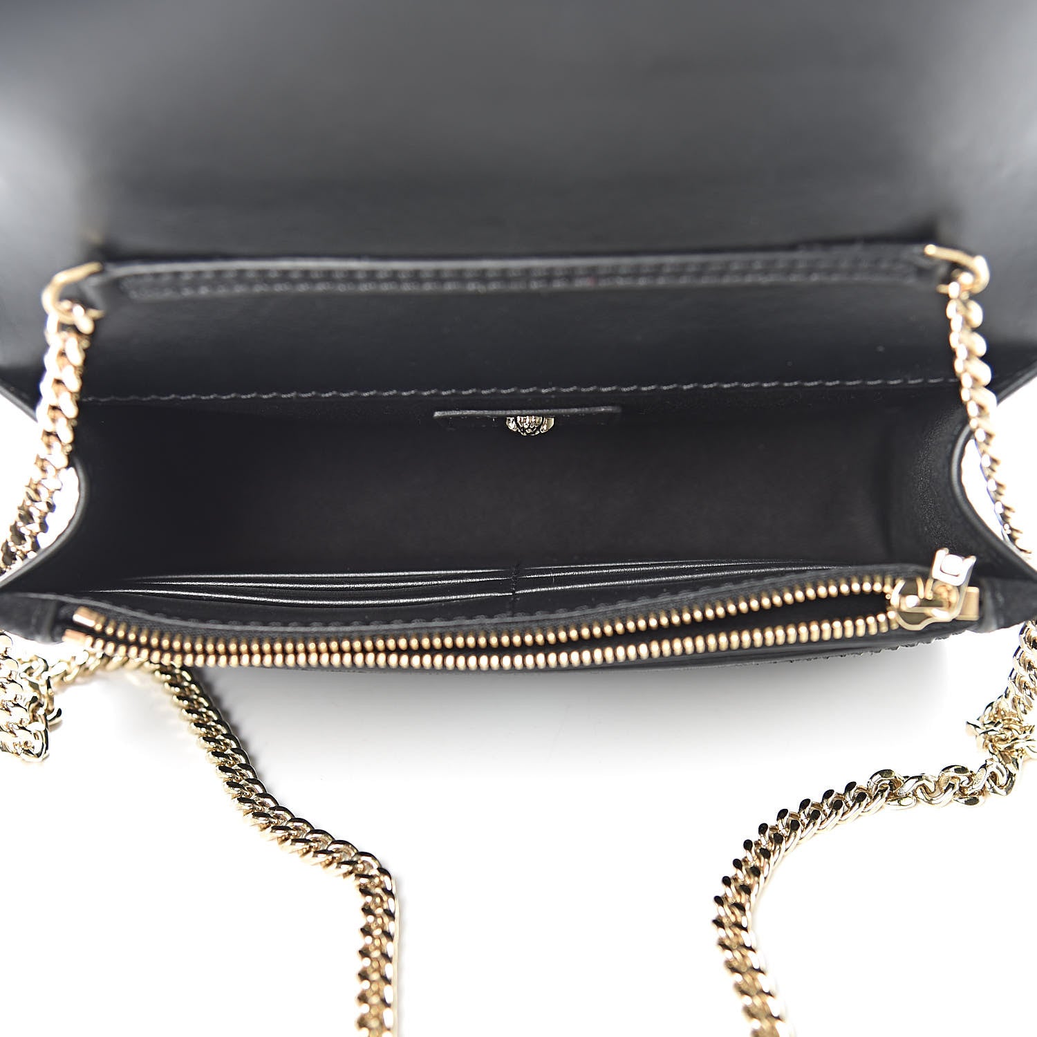Versace Calfskin Palazzo Crystal Chain Evening Bag Black 5 of 9