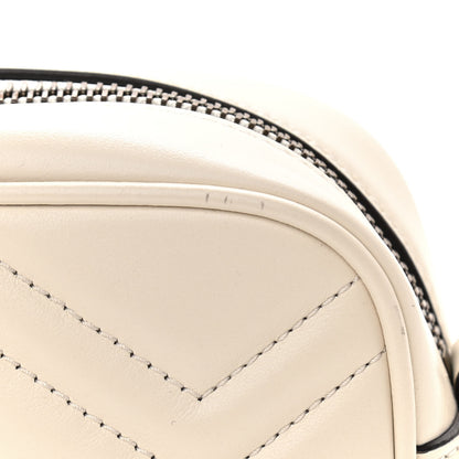 Gucci Calfskin Matelasse Mini GG Marmont Chain Shoulder Bag White 11 of 11