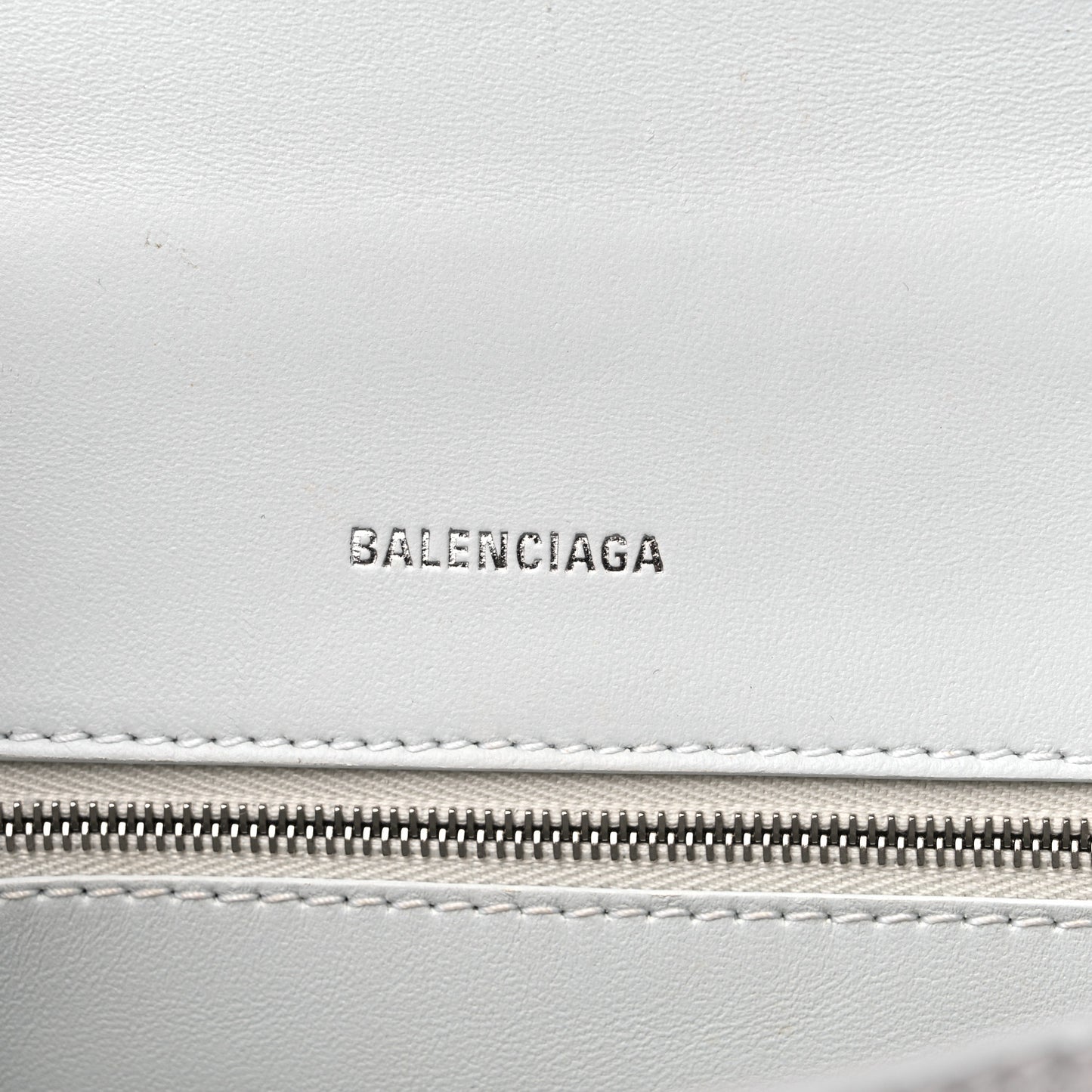 Calfskin Snake Embossed Small Hourglass Top Handle Bag White